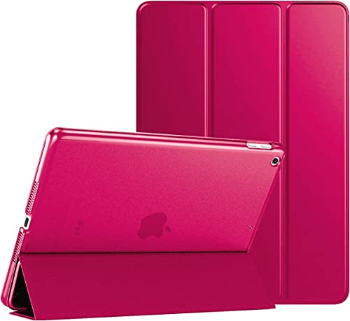 Image of M TECH Smart Pu Leather Flip Folio Stand Case for Apple iPad Air/Air 2 9.7 1st 2nd Gen 2013 2014 & iPad 9.7-Inch 6th / 5th Generation 2018 2017, Smart Book Cover (Pink)