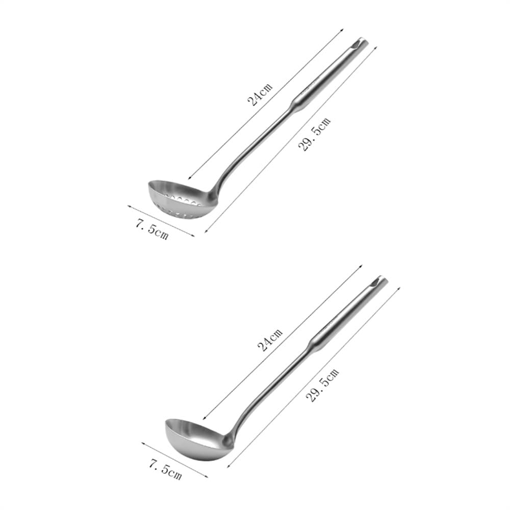 Cucharones para Sopa y Espumadera de Mango Largo Grueso, Juego de cucharas antifugas para ollas Calientes