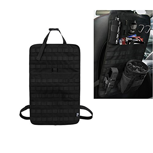 Tactical MOLLE Panel Car Seat Back Storage Bag with Bottle