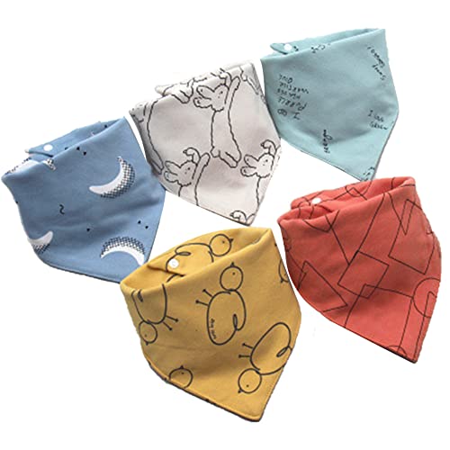 Saugfähiges Baby-Lätzchen, Baumwolle, Sabber-Lätzchen, Bandana, für Neugeborene, Säuglinge, Jungen, zum Zahnen, 5 Stück, C, Einheitsgröße Cover