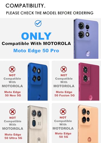 RIGGEAR Shockproof Sleek Hybrid Armor Back Cover Case Compatible with MagSafe Accessories for Motorola Moto Edge 50 Pro 5G (Smoke Black Matte PC + Black TPU Bumper) 2 41R4OGO+nSL