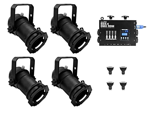 Eurolite Set Di 4 Faretti Par-16 Smd Dim2Warm + Edx-4 Dmx Rdm