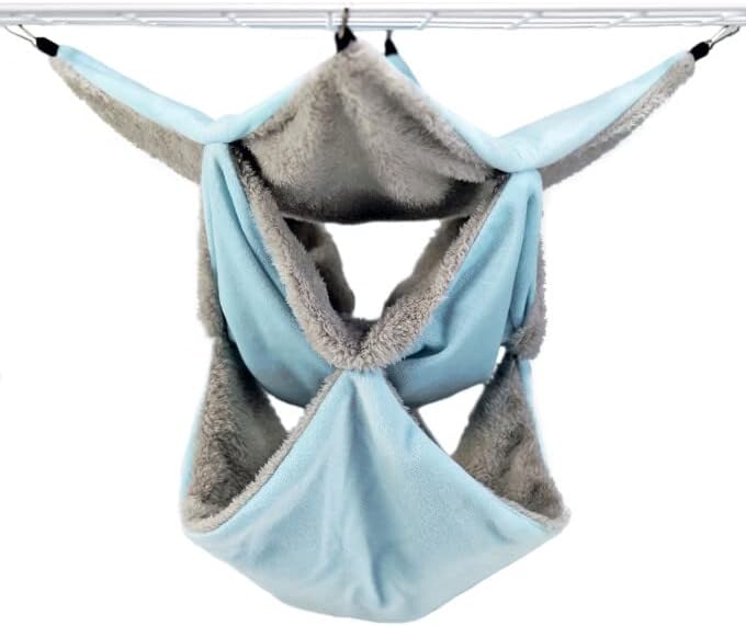 LeerKing Ferret Hammocks Rat Hanging Bed 3 Tier Guinea Pig Cage Toy Hideout Small Pet Swing Squirrel Hideaway for Hamster Sugar Glider Gerbil Chinchilla, Darkgrey