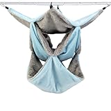 LeerKing Tienda de Esquina para Pequeños Animales Mini-Tienda de Campaña con Flecos Mascotas Jaula Escondite para Hámster Hurones Chinchilla Cobaya Conejo Erizo, Azul