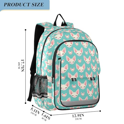 travel backpack for kids 8-12: modern book bags for teen girls in assorted colors - Sphynx Catscute Simple2