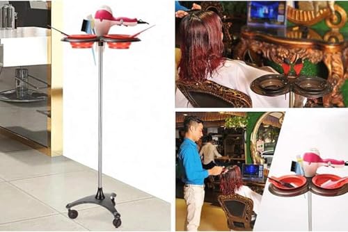 Chariot de salon avec roues et support sèche-cheveux en acier - 6