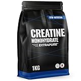 Creatin Monohydrat Pulver 1kg / 1000g - Ultra Reines Kreatin Monohydrat mit Inulin - Hochdosiert - Extrapure Creatine Monohydrat - Creatin Pulver Monohydrate - Vegan Jahresvorrat