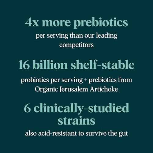 Ora Organic Probiotics with Prebiotics for Digestive Health 16 Billion CFU - Trust Your Gut - Strains - Acidophilus Lactobacillus Breve Bifidum Lactis