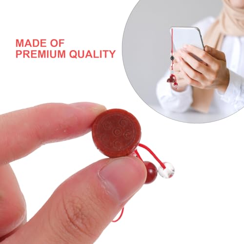 Hemobllo Jade Lotus Pillow Phone Charm with Agate Pendant Multi-Purpose Jade Phone Chain and Key Pendant for Cell Car Keys and Clothing Decor 4.33 Inch Delicate Hanging Accessory