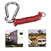 Zip Safety Rope Trailer Breakaway Cable Anti-Drop Car Retractable Spring Hook Strip Red Hardware.