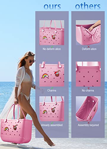 Bolsa de praia de borracha – Bolsa de viagem impermeável para mulheres bolsa lavável para esportes p