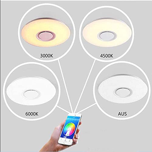 Horevo RN16-0003-00102 Led Music Ceiling Light With Bluetooth Speaker 36W 20 Inch Multi Functional App Upgraded Modern Light Fixtures thumb #3
