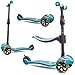 Produktbild sun baby Roller Scooter Kinder 3 Jahre, LED große 3 Räder, Abnehmbarem Sitz, Kinderroller, Childern's Scooter (Türkis)