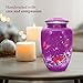 Trupoint Memorials Cremation Urns for Human Ashes Adult Female, Decorative Burial Urn for Adult Men & Women – Large, Purple Butterfly