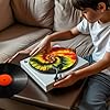 Urndoeng Turntable Mat Platter Slipmat For 12" Vinyl Vintage Record Player - Antistatic Cover, Reduces Noise & Sounds From Static & Dust - Record Player Mat Jamaican Style Tie-dye Vortex #2