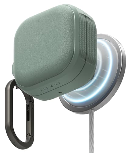 Image of Ringke Onyx Magnetic for Samsung Galaxy Buds 4 Pro / 4 Case with Carabiner [Compatible with MagSafe] Non-Slip Anti-Fingerprint Texture, Shockproof Protective Cover - Sage Green