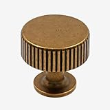9BUILD 10 Pack Kitchen Cabinet Knobs Antique Brass, Retro Round Drawer Pulls for Bathroom Dresser and Hardware