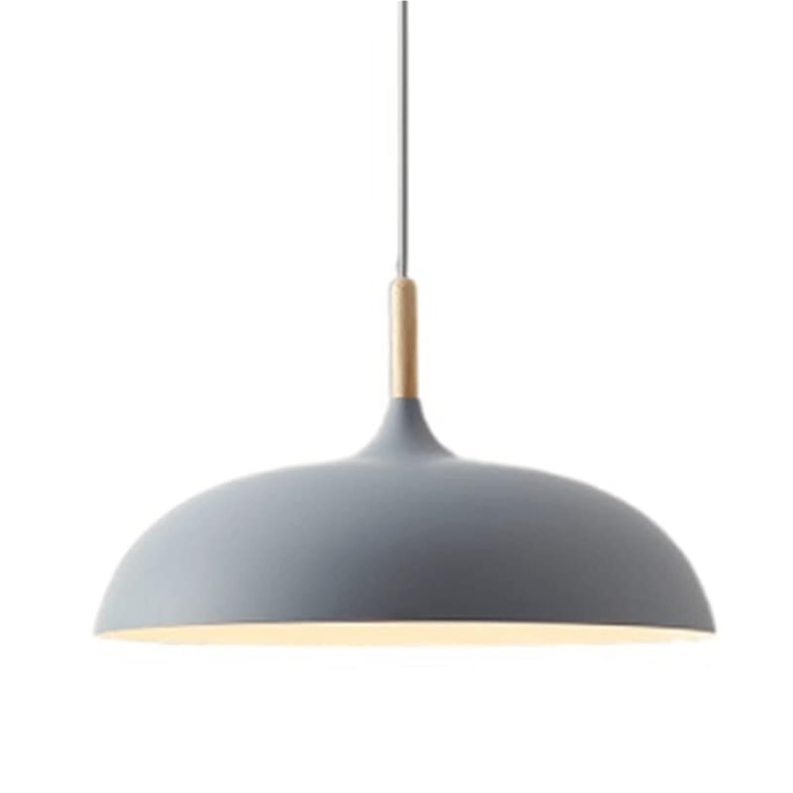 KHUKHU Hanging Light Fixture in Home Decoration Unique Ceiling Lights Fixtures Modern Metal Led Light Adjustable Dome Chandelier Hanging Lamps for Kitchen Island (No Bulb)(Light Gray,35Cm)