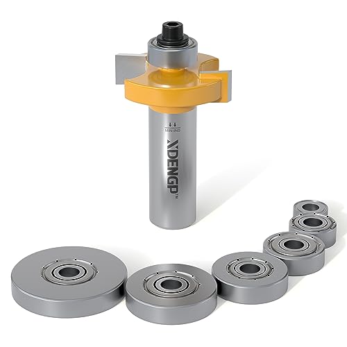 Image of Rabbet Router Bit Set 1 /2 Shank, Rabbeting Router Bits 1pcs with 6 Bearings for Interchangeable and Adjustable Multi Depths Cutter 1 /8 inch, 1 /4 inch, 5 /16 inch, 3 /8 inch, 7 /16 inch, 1 /2 inch