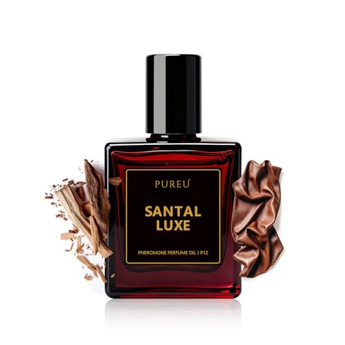 PUREU Pheromones Perfumes for Women, Long Lasting Pheromones Oil for Women Santal Luxe Perfume, Roll On 0.34FL OZ/10ML Travel Size Essential Oil Fragrance Eau De Parfum, Made in USA