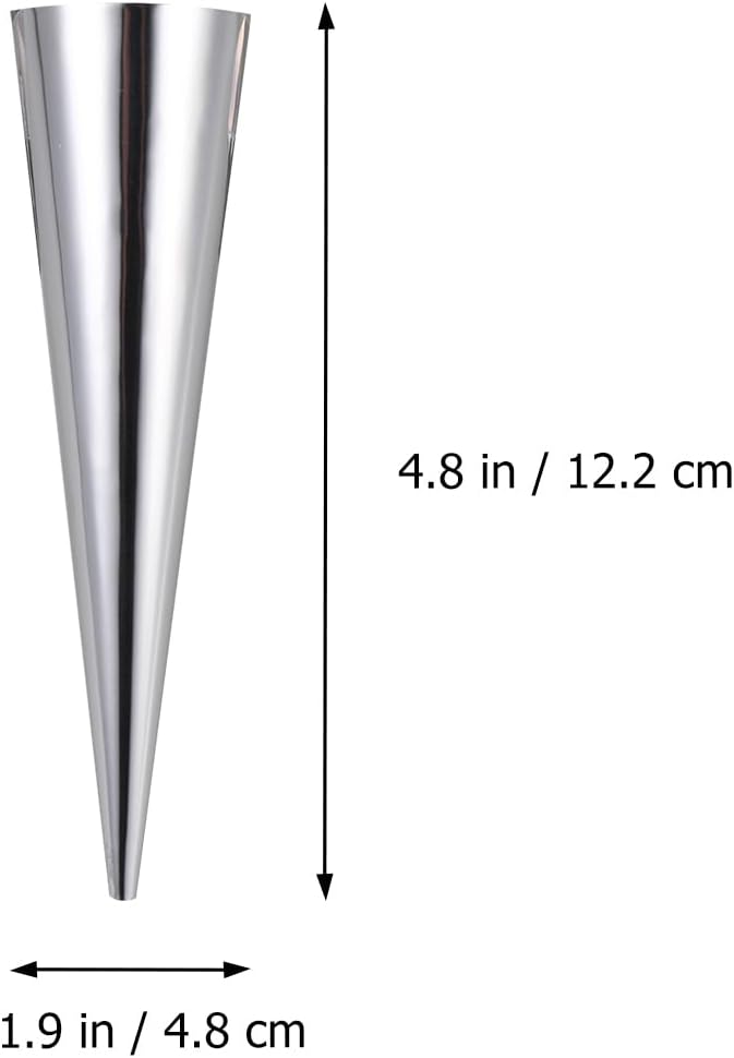 Hemoton 9pcs Cream Horn Mold,Stainless Steel Croissant Moulds,Cone Shaped Mold Ice Cream Cone,Baking Forms for Croissant Bead,Brioche Roll,Conical Bread Baking Tools for Home Bakery
