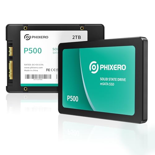 PHIXERO SSD 2TB 2.5 Zoll Interne Solid State Festplatte SATA 3 6Gb/s TLC 3D NAND & SLC Cache für...