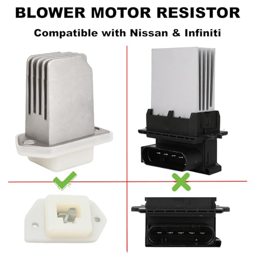 Image of Blower Motor Resistor Compatible with 1996-2017 Nissan Maxima Pathfinder Rogue Sentra NV1500 NV2500 NV3500 1997-2017 INFINIFTI G20 I30 Q45 QX4 QX60 HVAC Heater Blower Motor Resistor Repalce#277614BA0A