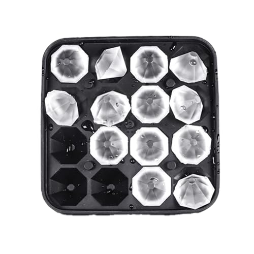 Eiswürfelform, Silikon eiswürfelbehälter mit deckel,Eiswürfelbehälter mit 16-diamantene Eiswürfel,Silikon in Lebensmitte...