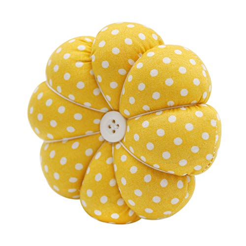 YISTA Wrist Pin Cushion Wearable Pumpkin Sewing Pin Cushions for Needlework (Yellow)