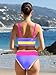popvil High Waisted Bikini Sets for Women Tummy Control Swimsuits 3 Piece Bathing Suits Neon Swimwear with Skirt 2026 Purple Large