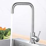 CECIPA Wasserhahn Küche 360° Drehbar Küchenarmatur aus Edelstahl Geeignet für Spülbecken Mischbatterie Armatur Küche, Anti-Fingerabdruck-Spültischarmatur, Matt
