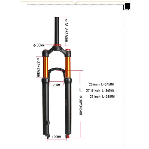 Fourche de bicyclette à absorption des chocs avec commande au guidon Line Control