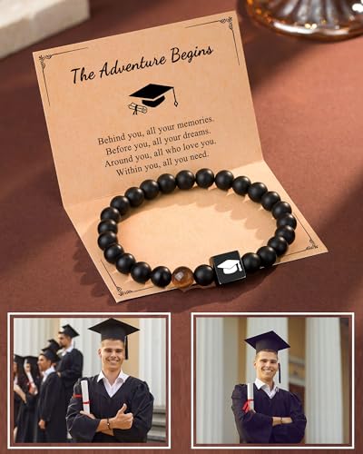 Image of UPROMI Graduation Gifts for Him Class Of 2024 Graduation Gifts for Men Teen Boys High School 5th 8th Grade Graduation Bracelet