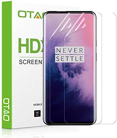 OnePlus 7 Pro Screen Protector (2-Pack)(Not Glass), OTAO Full Coverage Screen Protector Case Friendly HD Clear Anti-Bubble Film for OnePlus 7 Pro