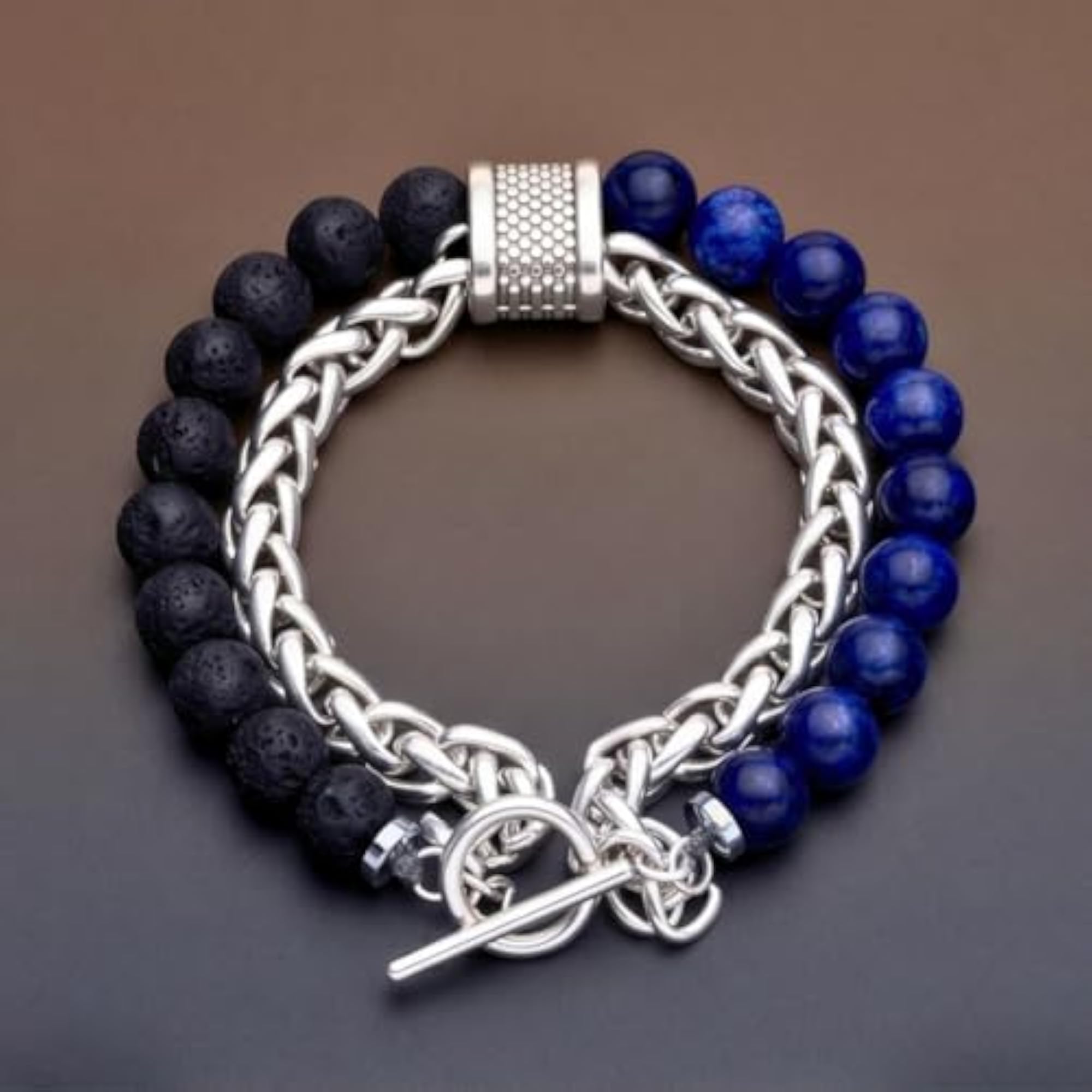Natural Volcanic Stone 7 Chakra Energy Bracelet, Money Magnet
