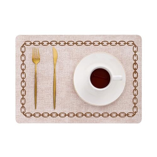 Sets de table rose clair motif chaîne 30x43 cm pour table de cuisine - 2