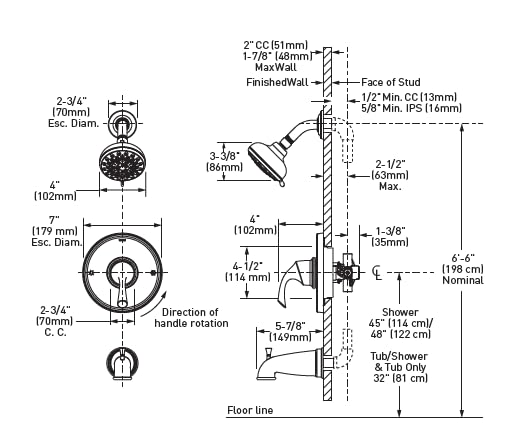Mitigeur de douche Idora Moen en nickel brossé anti-traces avec valve - 3