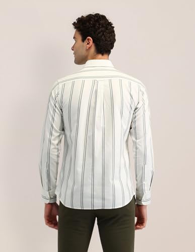 Image of U.S. Polo ASSN. Striped Tailored Fit Shirt for Men - 100% Cotton, Breathable & Comfortable, Full Sleeves Casual Shirt for Men