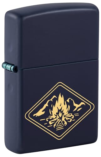 Zippo Campfire Zapalniczka Sztormowa, Grawerowanie Laserowe, Wielokrotnego Użytku, do Napełniania, Wiatroodporna Konstrukcja, Pudełko na Prezent, Wykonano w USA, Kolor Granatowy Matowy (Navy Matte)