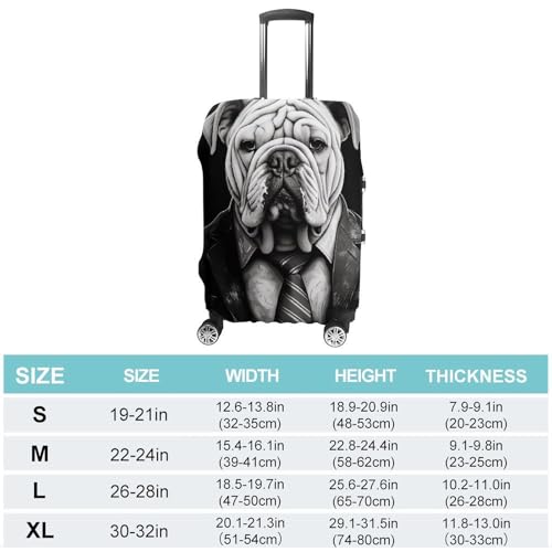 Travel Luggage Cover Elastic Suitcase Protector Anti-Scratch Washable Dog in Suit Luggage Sleeve Tsa Approved Carry on Covers Baggage Cover Fits 18-32 Inch Luggages2