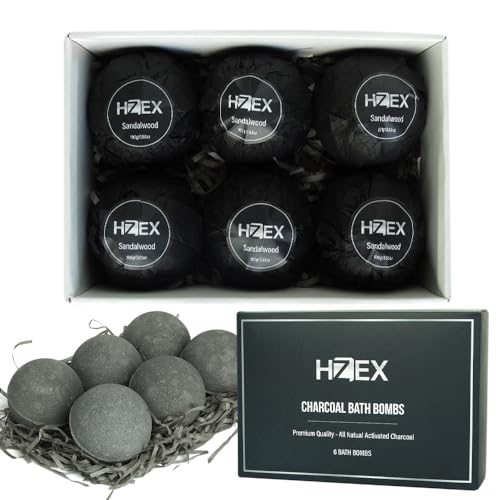 HZEX Charcoal Activated Bath Bombs for Men – Detox with