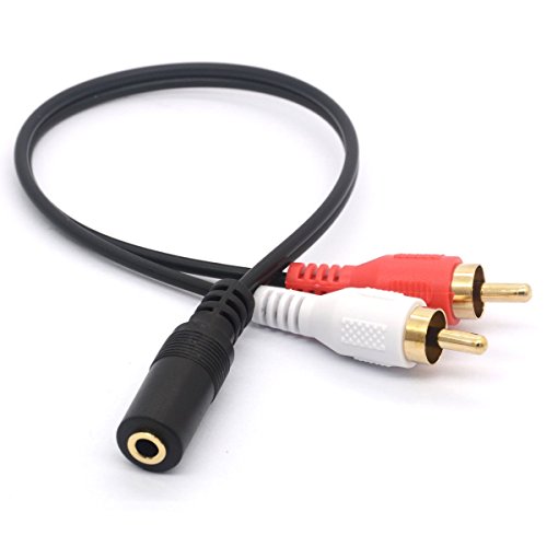 BSHTU Gold Plated 3.5mm Female to 2 RCA Male Audio Stereo Y Splitter Cable AV Adapter for Smartphones, Tablets and mp3 Players, Home Theater (2RCA Male) - Thumbnail 4
