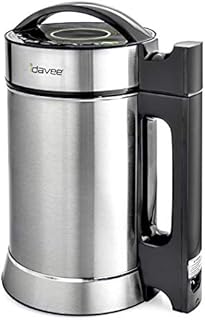 Idavee Brand - PrestoPure IAE15-1.9 Liter Automatic Hot Soy Milk (Almond, Rice, Quinoa Milk) Soup, Porridge & Cold Juice Maker - 2 Layer Stainless Steel - Recipe Booklet