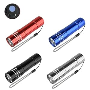 YFCJYFB 4PCS Mini Fackeln kleine Fackel Taschentasche Taschenlampe mit 9 ultra-helle weiße LED wiederaufladbare geführte super helle Fackeln für Kinder Männer Frauen Outdoor Camping Aufladbare