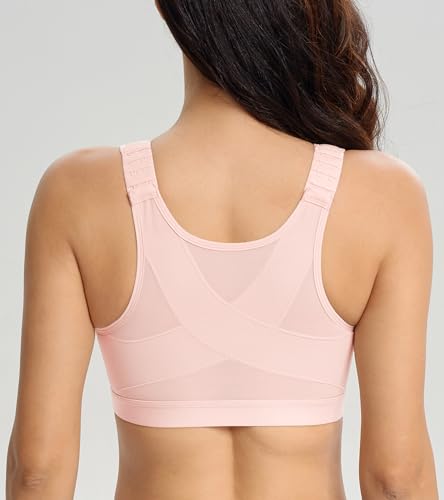 Lemorosy Women's Full Coverage Front Closure Posture Back Unpadded Wirefree Everyday Bra -Comfort and Double Support2