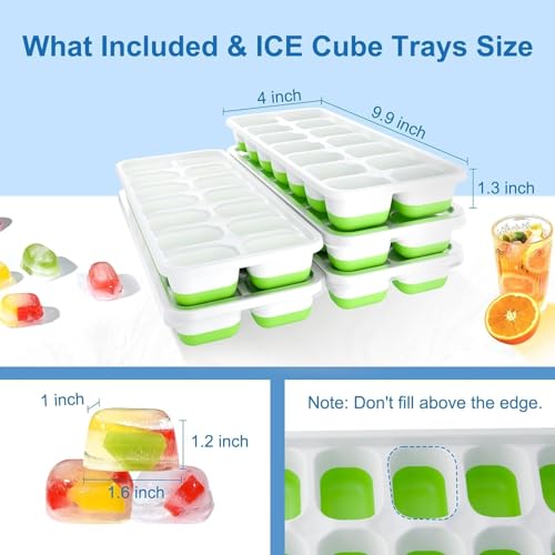 Bandejas de Hielo de Silicona con Tapas 5 Piezas miniatura 6
