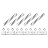 QUARKZMAN 5 Stück Vollgewindestange M8 x 60 mm 304 Edelstahl Vollgewindestangen Mit Muttern Und Unterlegscheiben Für Klemmen Aufhänger Und U-Schrauben Silber