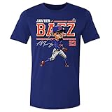 500 LEVEL Javier Baez Shirt (Cotton, X-Large, Royal Blue) - Javier Baez New York Cartoon WHT