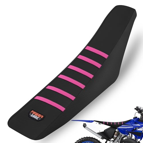 fewfuss Universial Dirt Bike Seat Cover - Soft Ribbed Rubber Seat Covers for Motorcross Enduro (Pink)