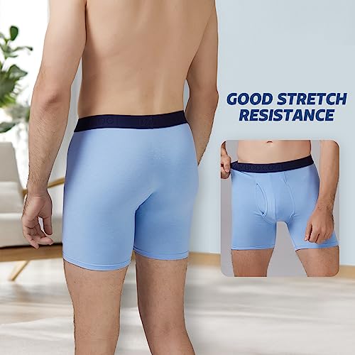 Image of BAMBOO COOL Men's Underwear Breathable Boxer Briefs with Fly Moisture-Wicking Lightweight Underwear 7-Pack